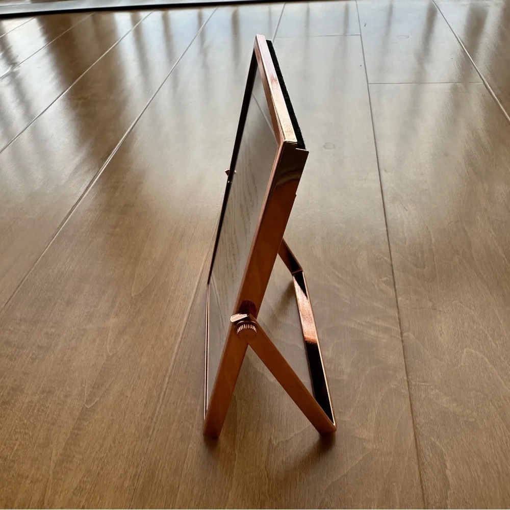 4x6 Rose Gold Desktop Picture Frame, Easel Metal Frame